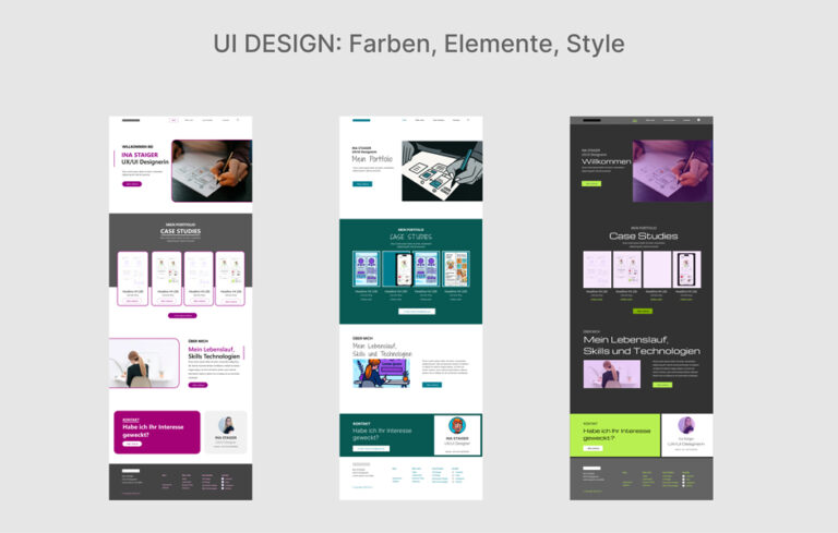 UI-Design Webansicht – Projektübersicht